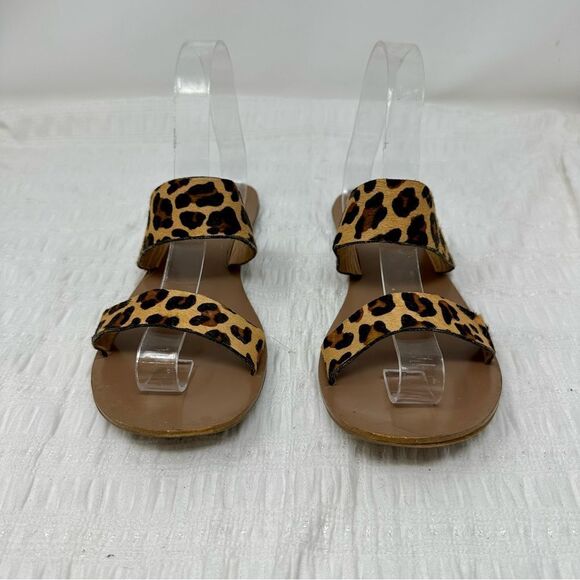 J. Crew Factory Double Strap Animal Print Sandals- Size 8 - Picture 2 of 13